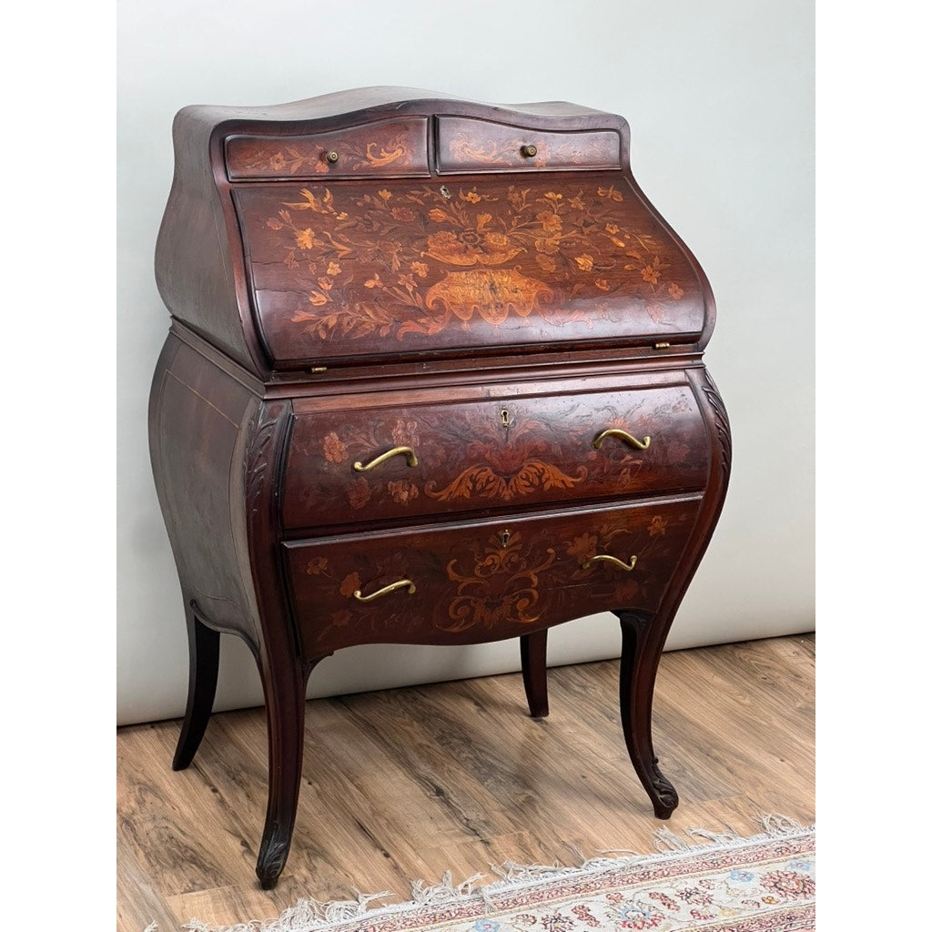 Antique Late 19th Century Dutch Marquetry Ladies Writing Desk
