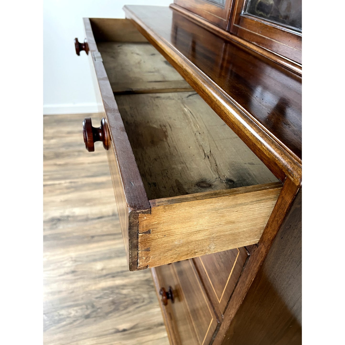Antique George IV Mahogany Stepback Bookcase c. 1830