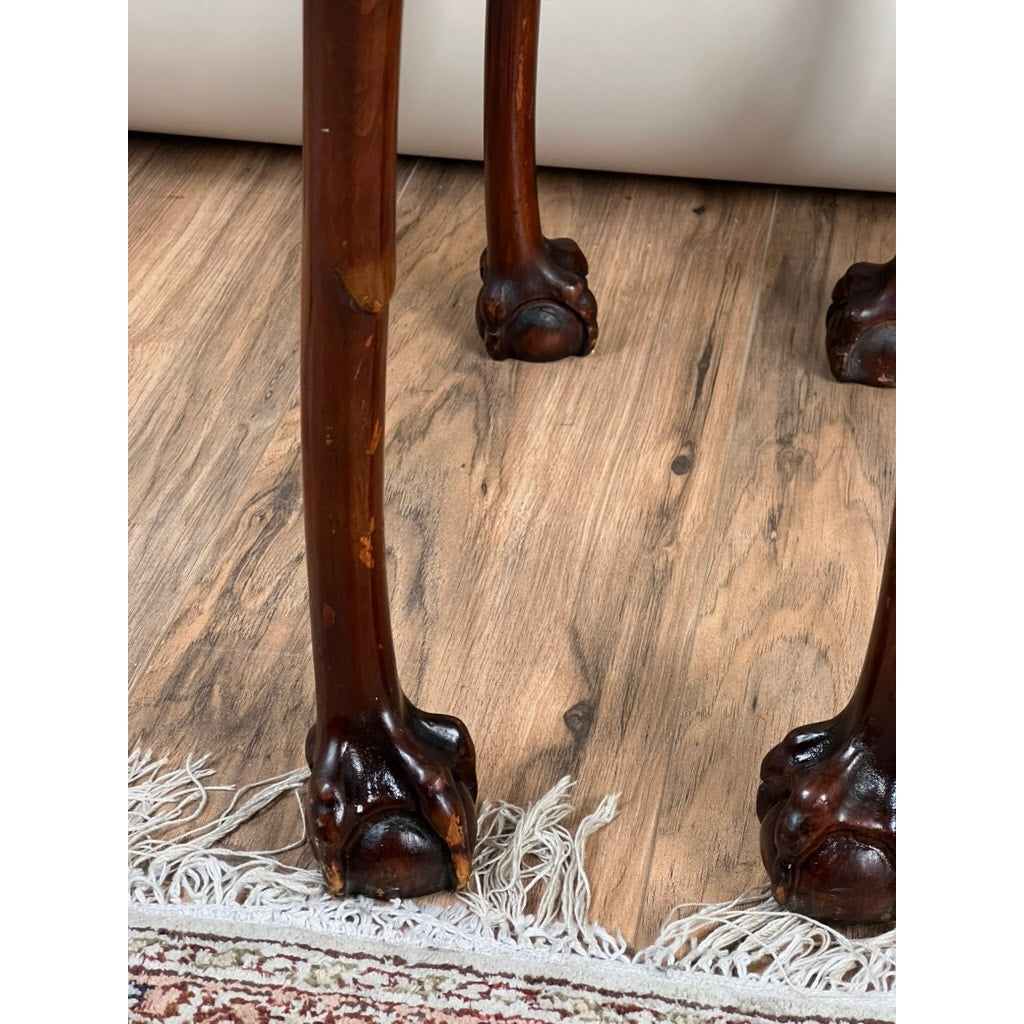 Vintage Pair of Georgian Style Ball and Claw Foot End Tables c. 1940