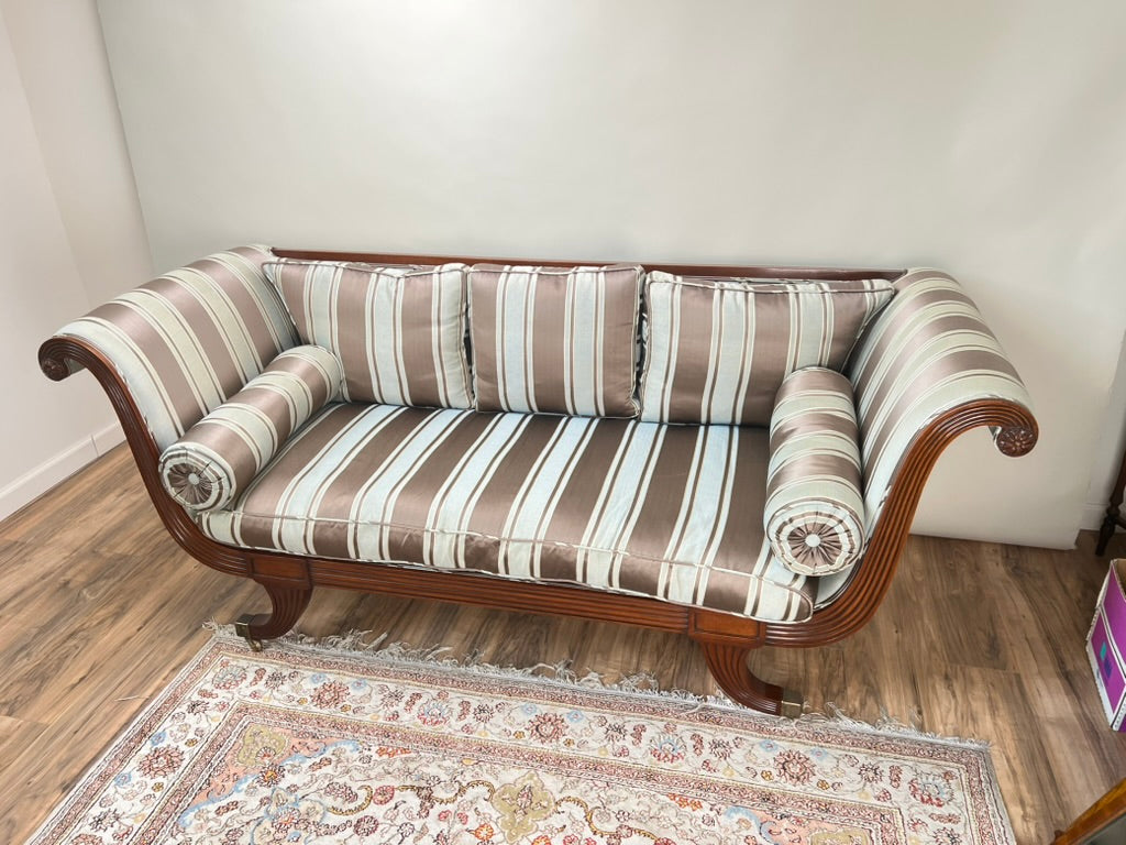 Vintage David Salmon Furnishers Mahogany Regency Style Sofa