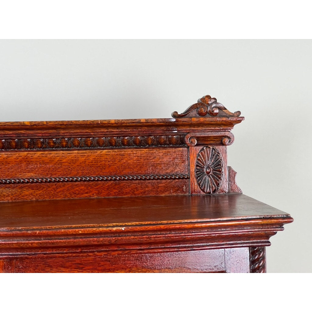 Antique Victorian Oak Side by Side Secretary c. 1900