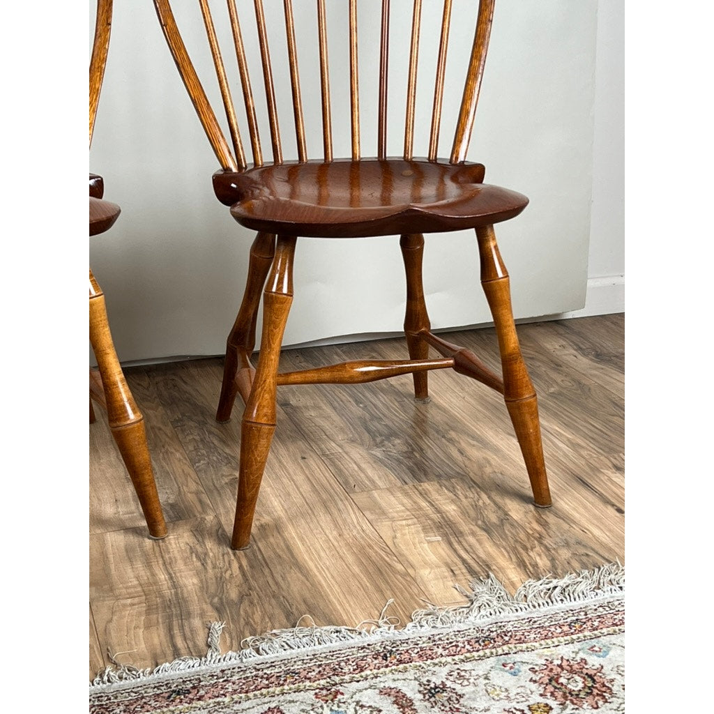 Vintage Set of Four D.R. Dimes Bow Back Windsor Chairs (Bamboo)