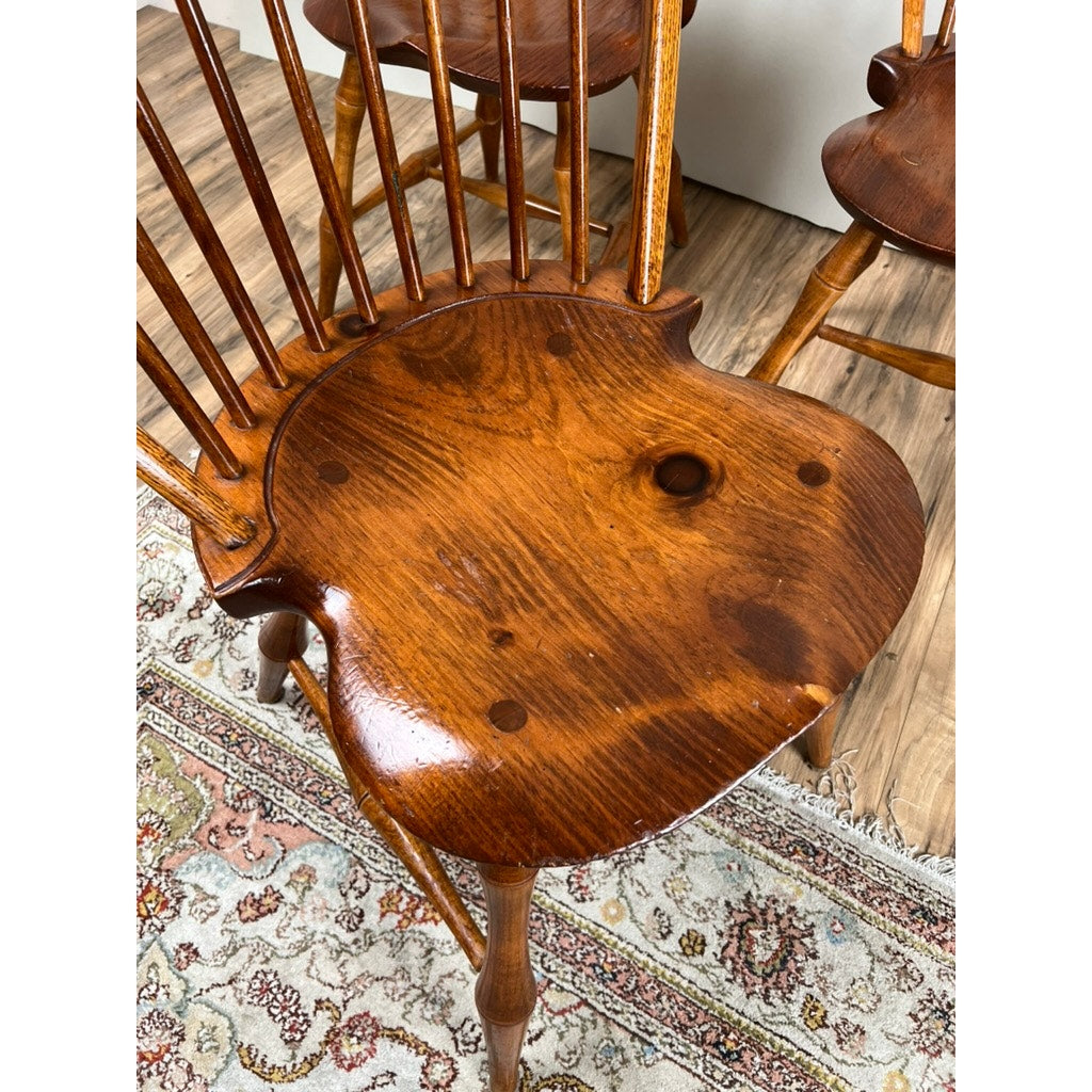 Vintage Set of Four D.R. Dimes Bow Back Windsor Chairs (Bamboo)