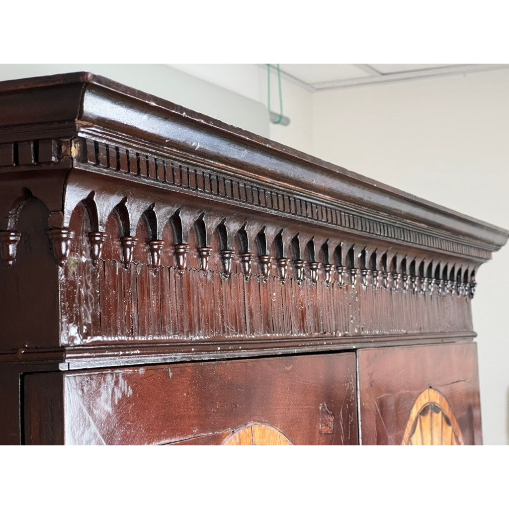 Antique George III Mahogany Wardrobe and Butlers Secretary c. Late 18th Century