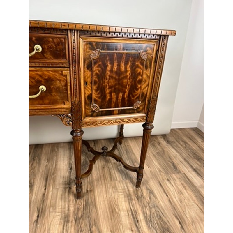 Vintage French Louis XV Style Flame Mahogany Sideboard by Royal Furniture Co.