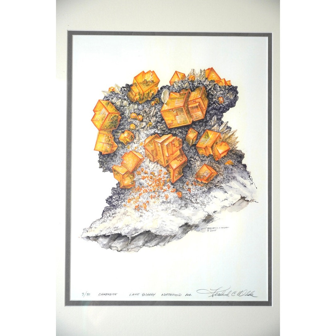 Limited Edition Print “Chabazite Lane Quarry Northfield MA.” Signed and Numbered Fredrick C. Wilda 3/30