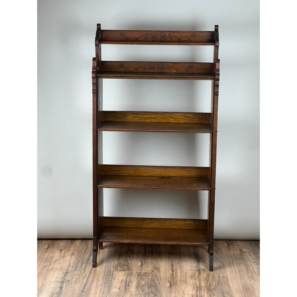 Antique Eastlake Victorian Chestnut Book Shelf c. 1890