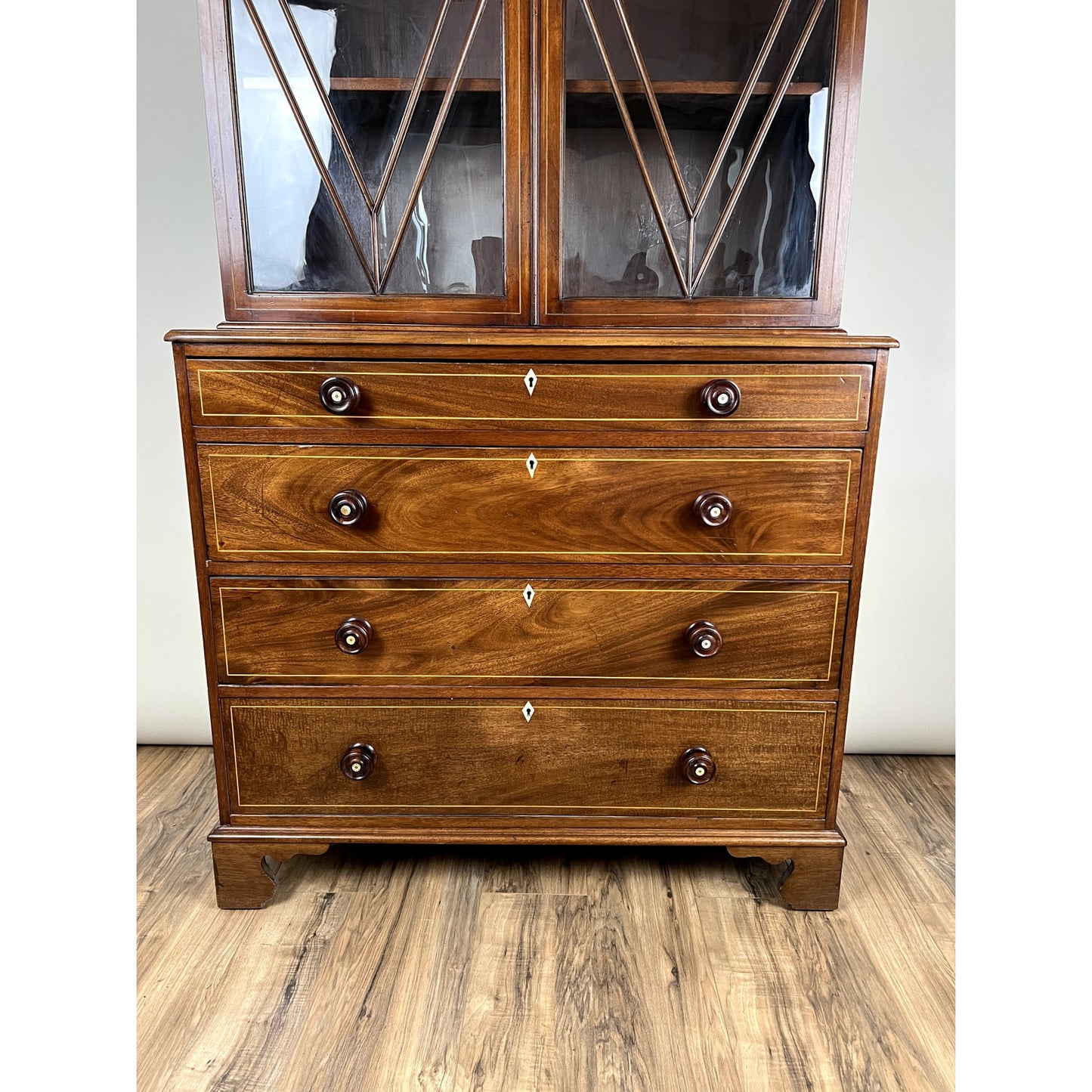 Antique George IV Mahogany Stepback Bookcase c. 1830