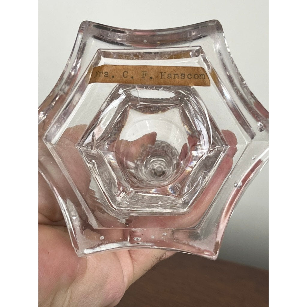 Antique Boston Sandwich Glass Whale Oil Lamp c. Mid 19th Century