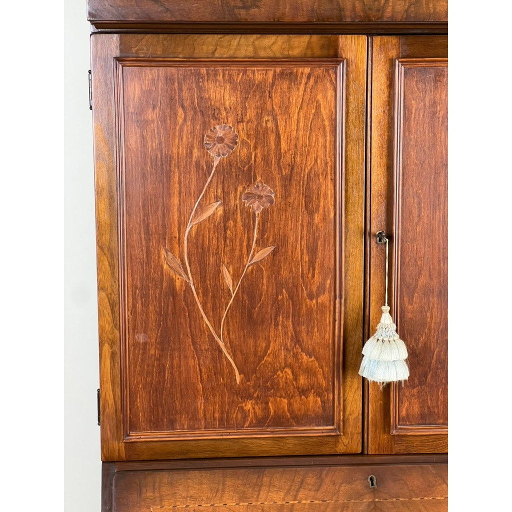 Vintage Mahogany Queen Anne Slant Front Secretary by Maddox c. 1950