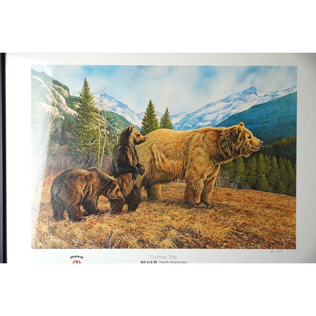 Limited Edition Print “Curious Trio” for Ruger North American by Frank Cable Signed and Numbered 186/950