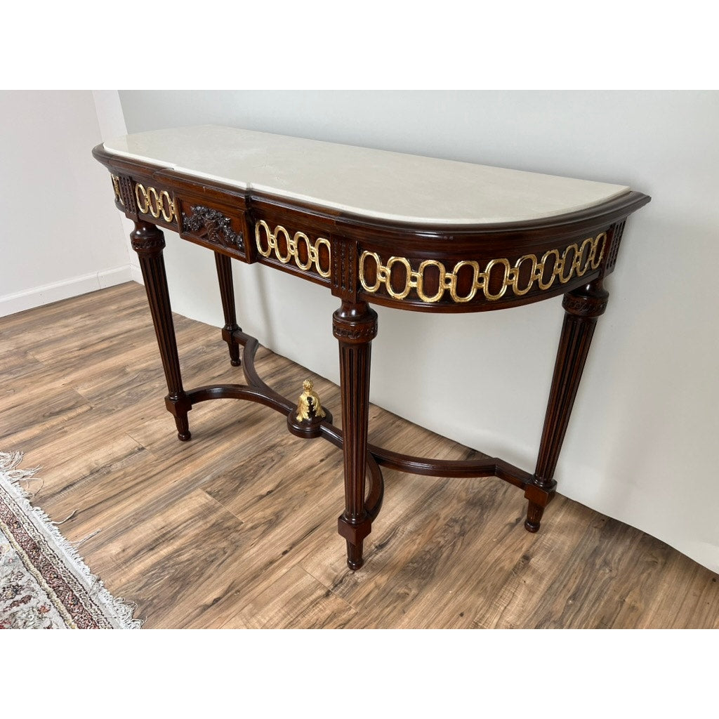 Vintage Ardley Hall Neoclassical Style Granite Top Parcel Gilt Console Table