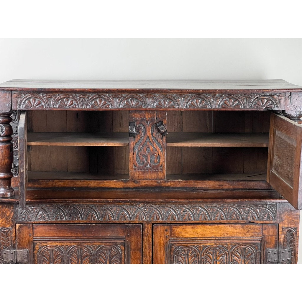 Antique Elizabethan Tudor Oak Court Cupboard c. Late 16th Century