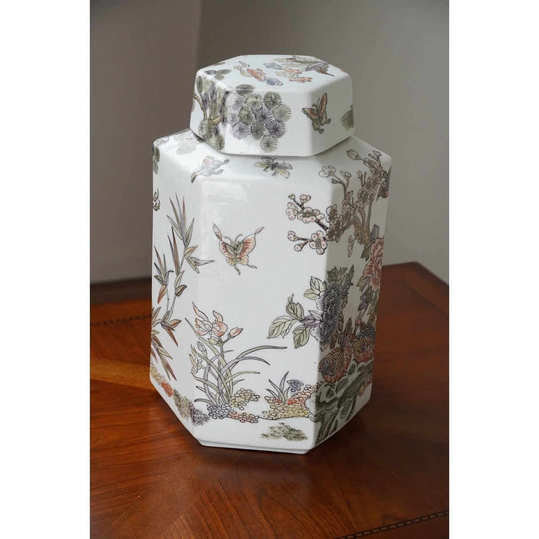 Antique Large Famille Rose Chinese Export Ginger Jar