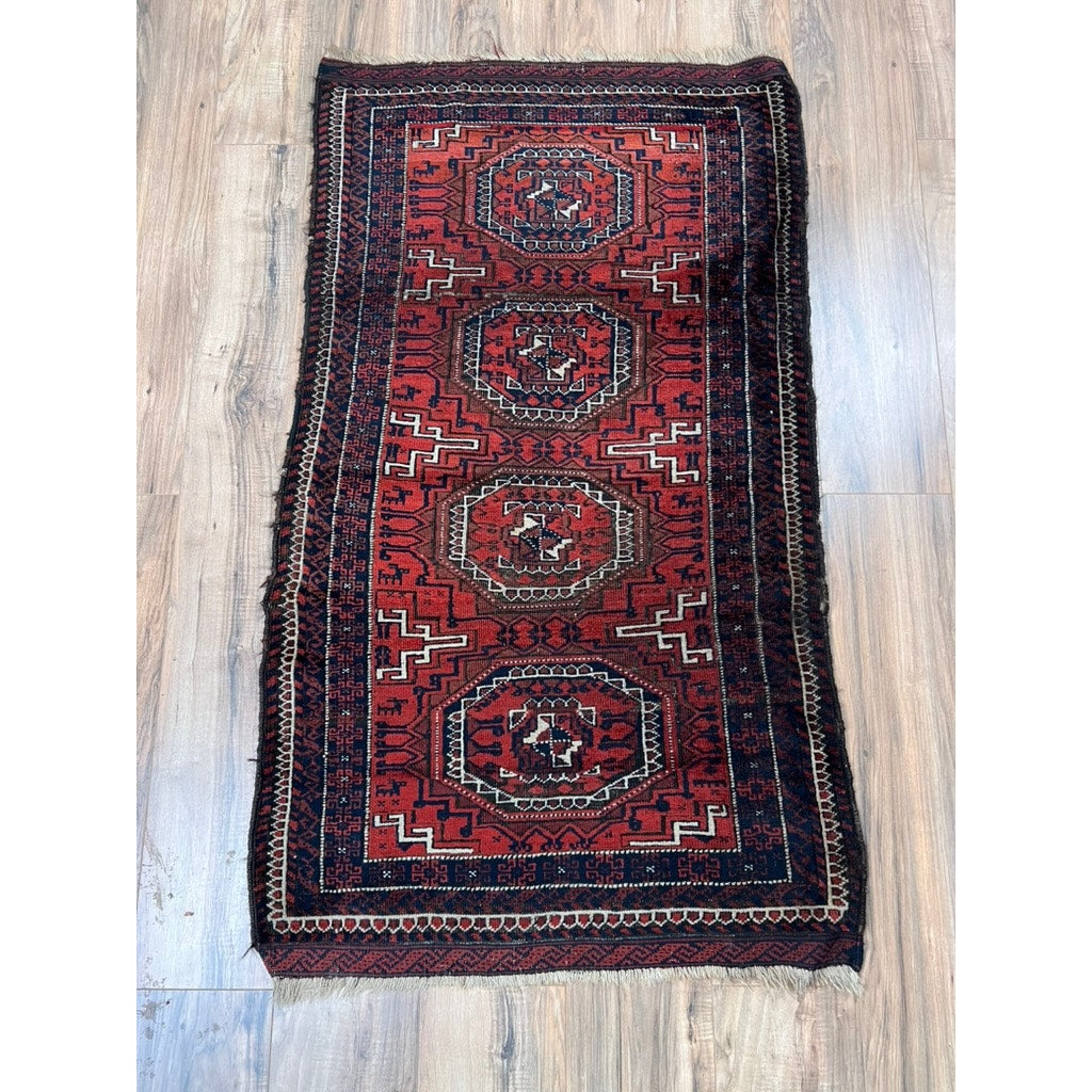 Antique Northeast Persian Baluch Rug c. Late 19th Century 2’8 x 4’8