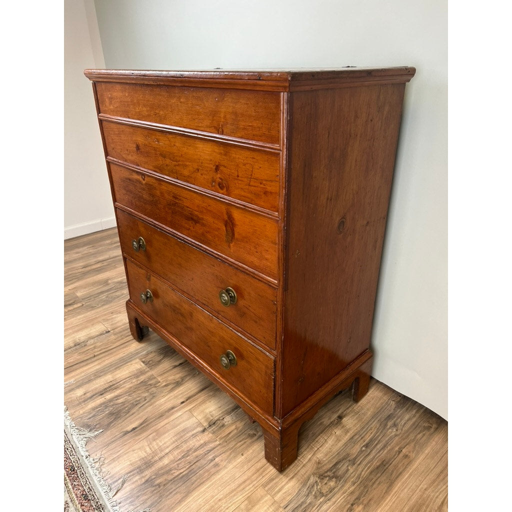 Antique Pine Chippendale Two Drawer Blanket Chest c. Late 18th Century