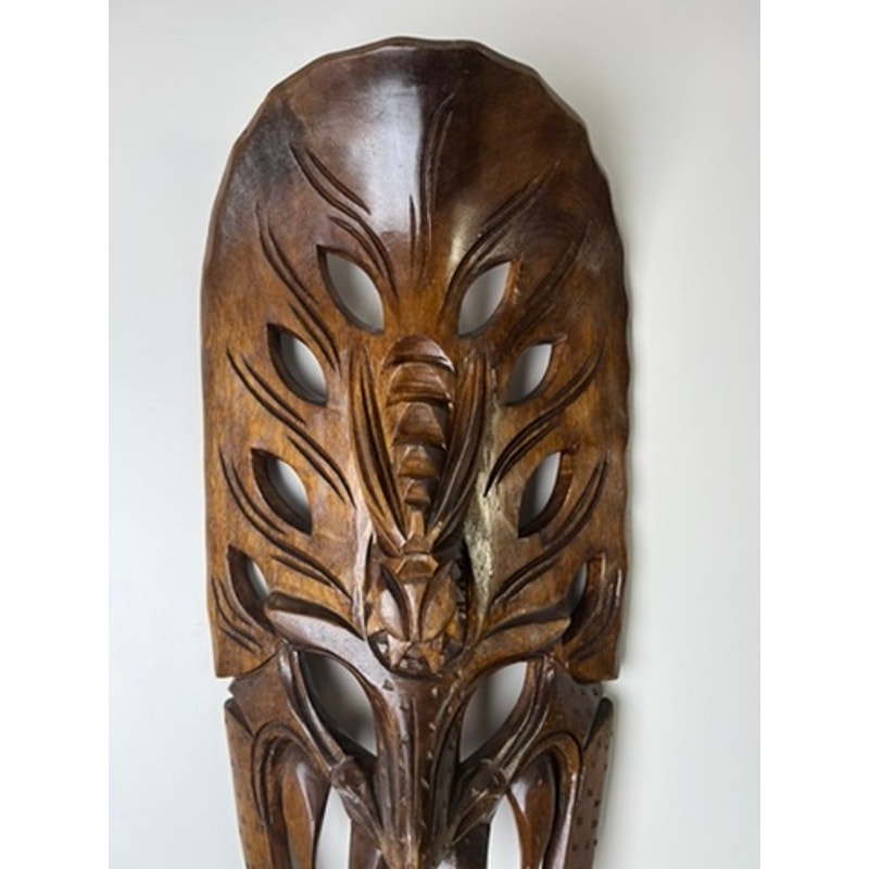 Vintage Bakunawa dragon mask wall hanging 30 inch hand carved