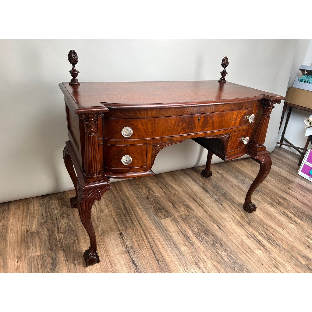 Antique George IV Chippendale Flame Mahogany Buffet c. Mid 19th Century