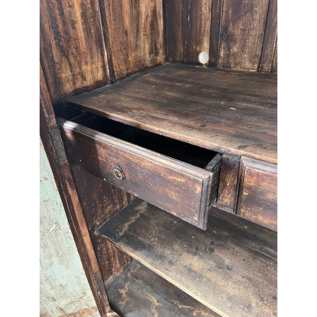 Repurposed Antique Indian Carved Door Armoire