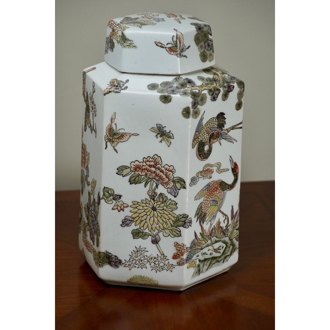 Antique Large Famille Rose Chinese Export Ginger Jar