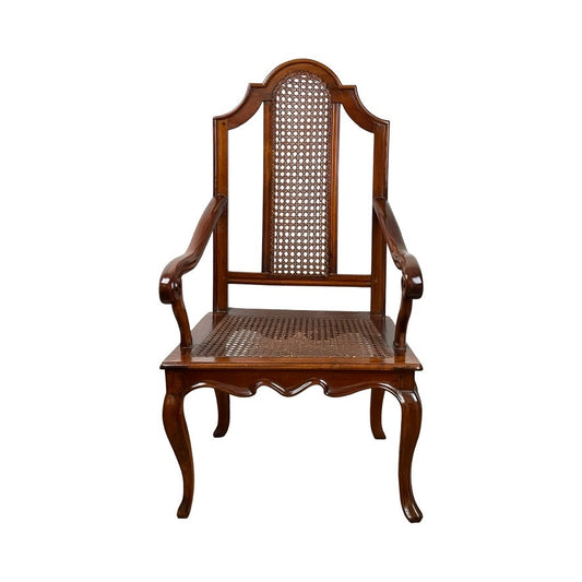 Antique Viennese Walnut Cane Seat Arm Chair c. Late 19th Century