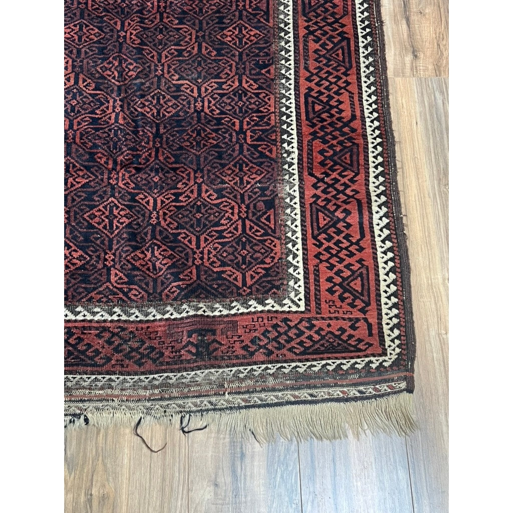 Antique Baluch Rug from Northeast Persia with Repeating Tree of Life Motif c. Late 19th Century – 3’9 x 7’3