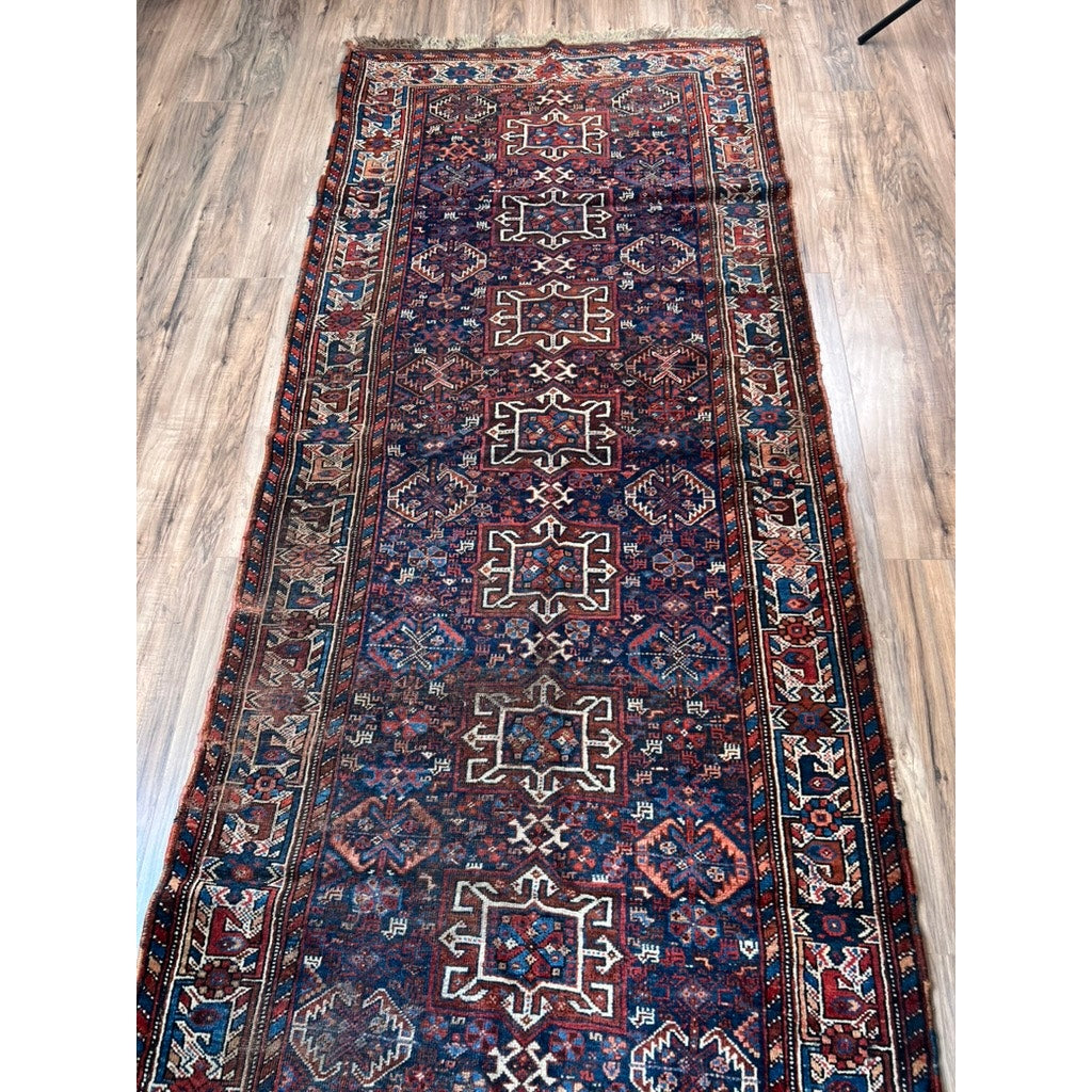 Antique Southwest Persian Khamseh Rug c. Late-19th Century – 3’7” x 9’1”
