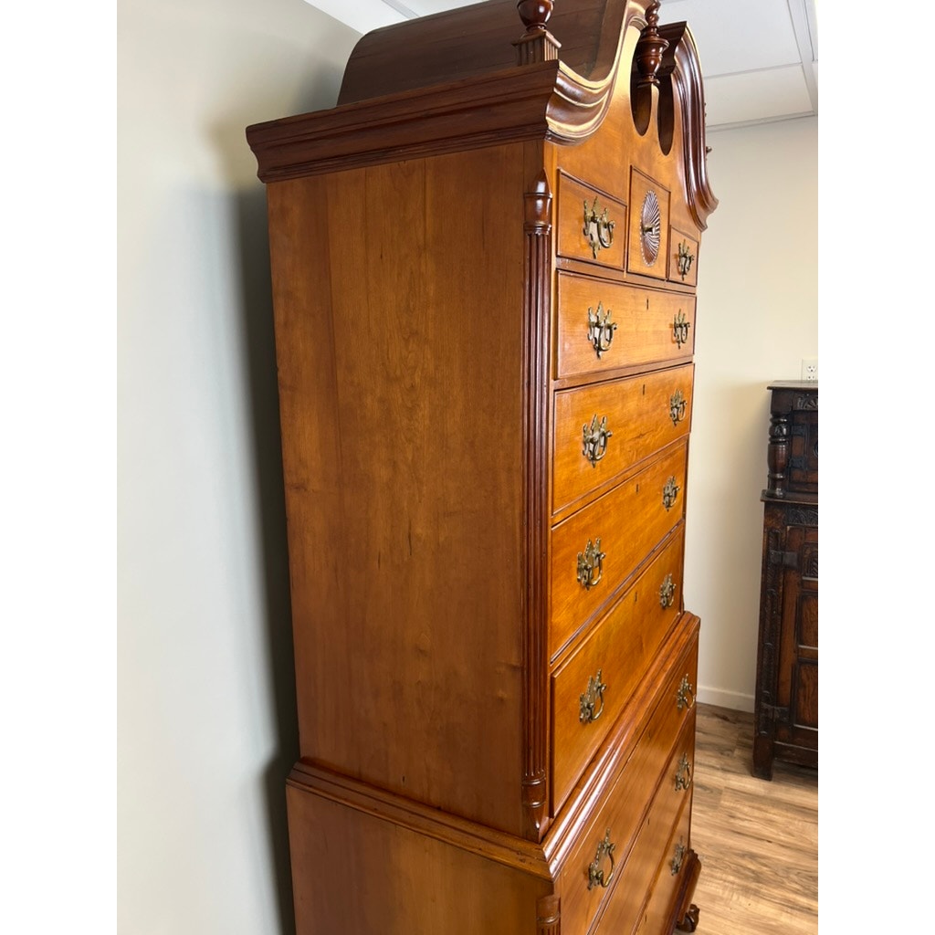 Rare Antique Chippendale Cherry Chest on Chest Attr. Nathan Booth, Woodbury CT c. 1760