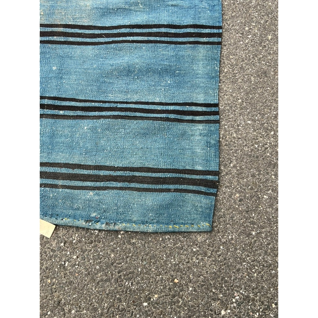 Antique Persian Indigo Blue Handwoven Cotton Runner c. Early 20th Century – 2’ x 9’1
