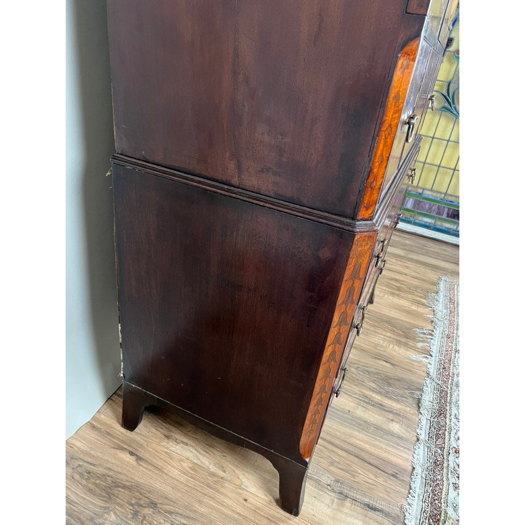 Antique George III Mahogany Wardrobe and Butlers Secretary c. Late 18th Century