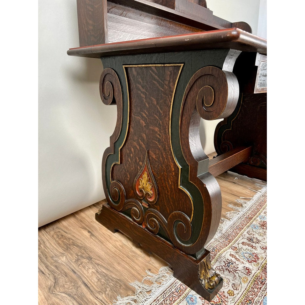 Vintage Scandinavian Solid Quarter Sawn Oak Writing Desk