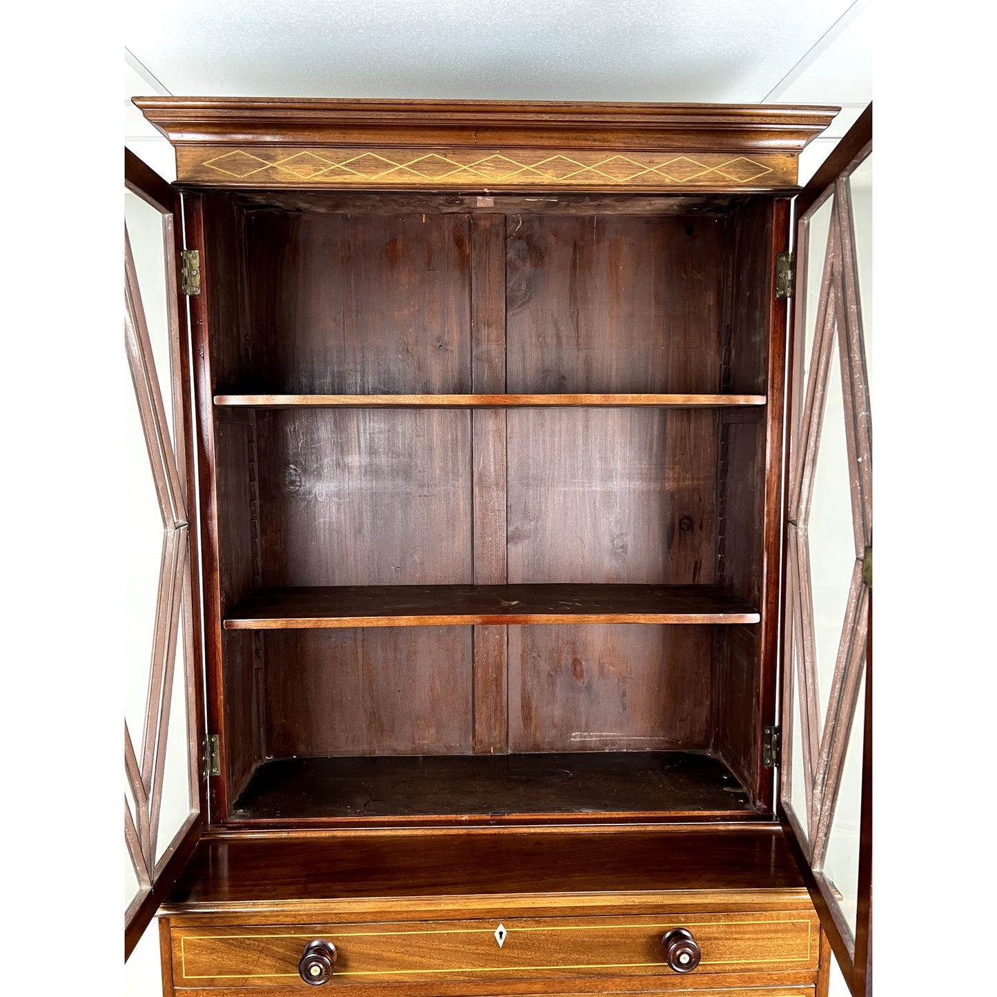 Antique George IV Mahogany Stepback Bookcase c. 1830