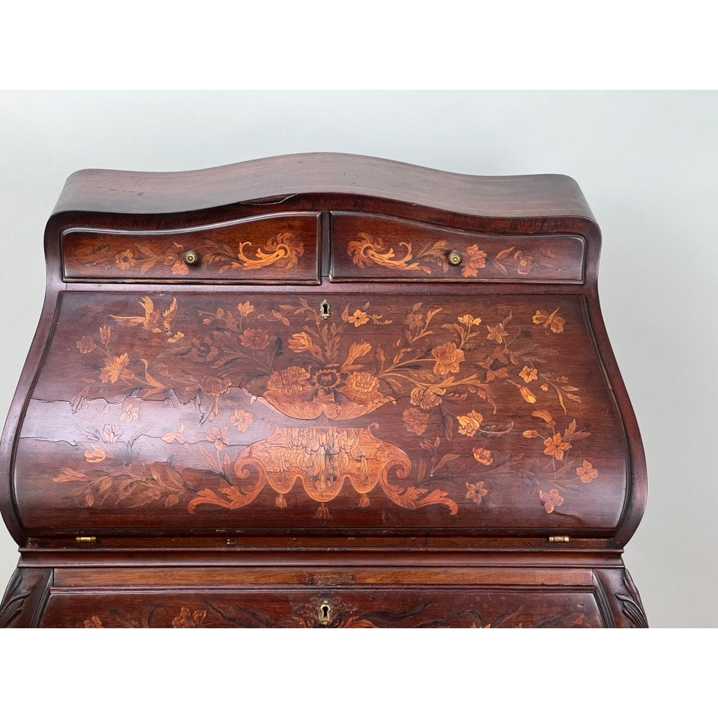 Antique Late 19th Century Dutch Marquetry Ladies Writing Desk