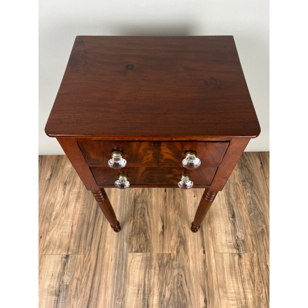 Antique Mahogany Federal Period Sheraton Two Drawer Stand c. 1820