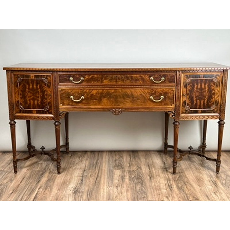 Vintage French Louis XV Style Flame Mahogany Sideboard by Royal Furniture Co.