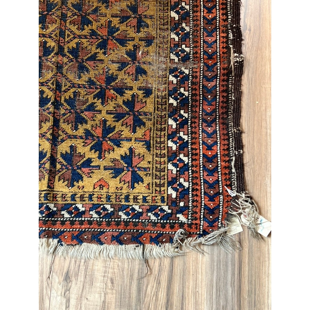 Antique Baluch Khorasan Prayer Rug c. Late 19th Century 2’11 x 4’11