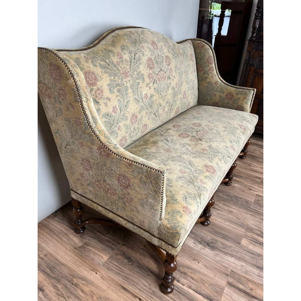 Antique French Louis XIV Style Highback Settee c. Late 19th Century