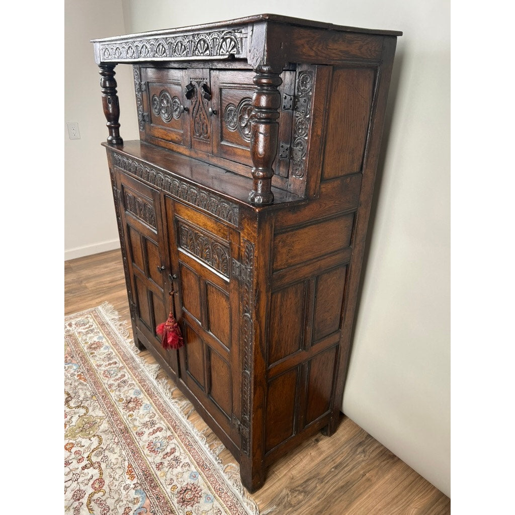 Antique Elizabethan Tudor Oak Court Cupboard c. Late 16th Century