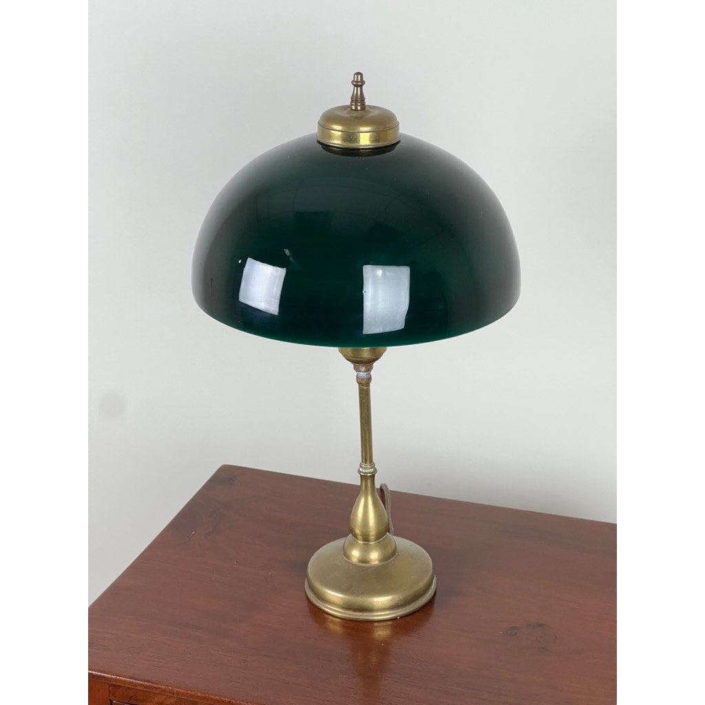 Antique Bankers Green Shade Emeralite Style Desk Lamp c. Early 20th Century