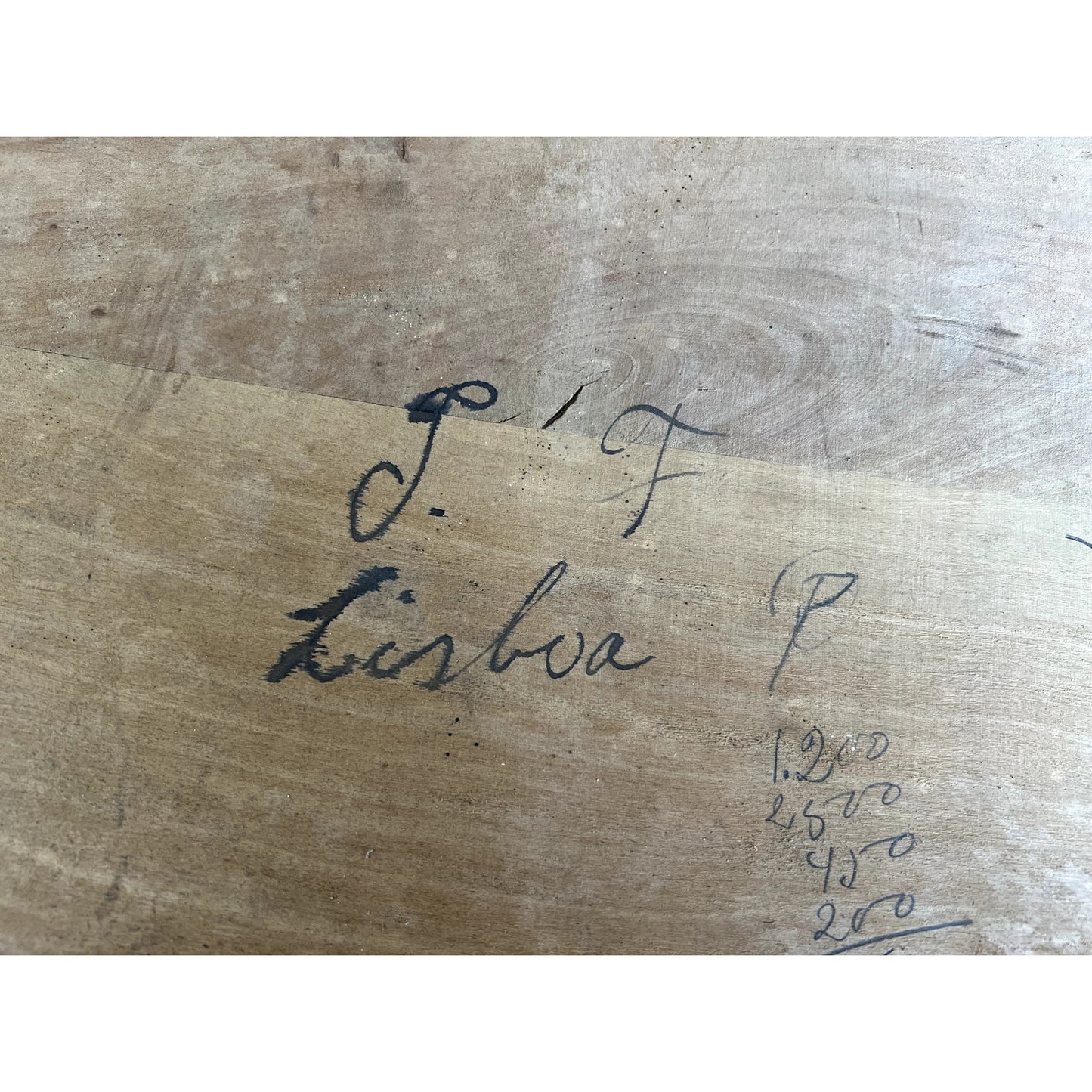 Antique Portuguese Eucalyptus Marble Top Buffet Server  Signed S.F. Lisboa c. Late 1800s