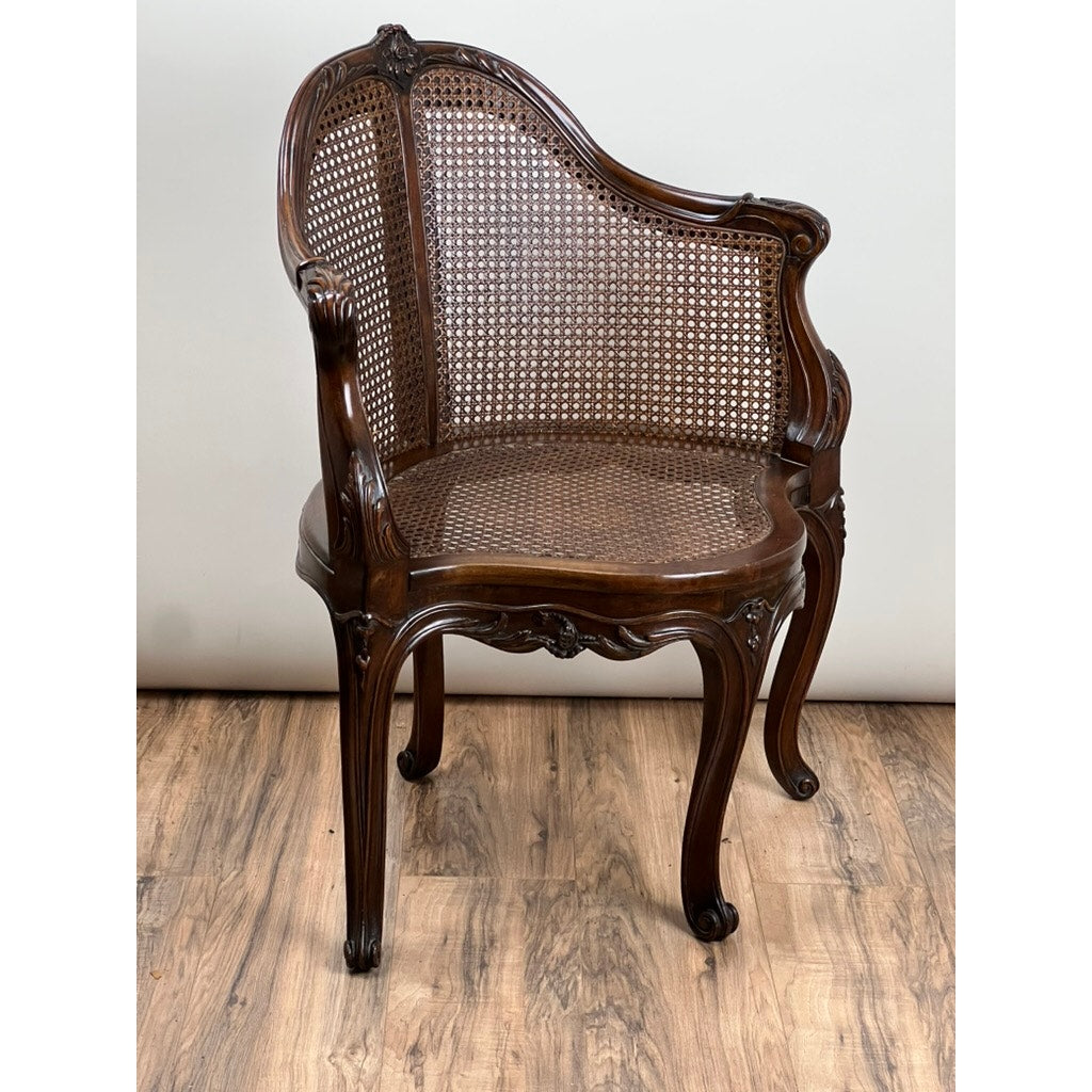 Antique French Napoleon III Desk Chair (Fauteuil de Bureau) c. Late 19th Century
