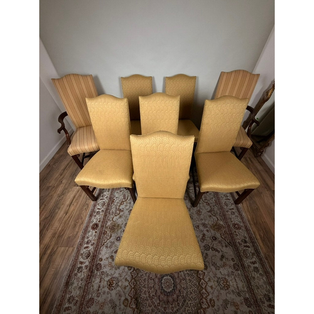 Set of 8 Henkel Harris Mahogany Chippendale Dining Chairs