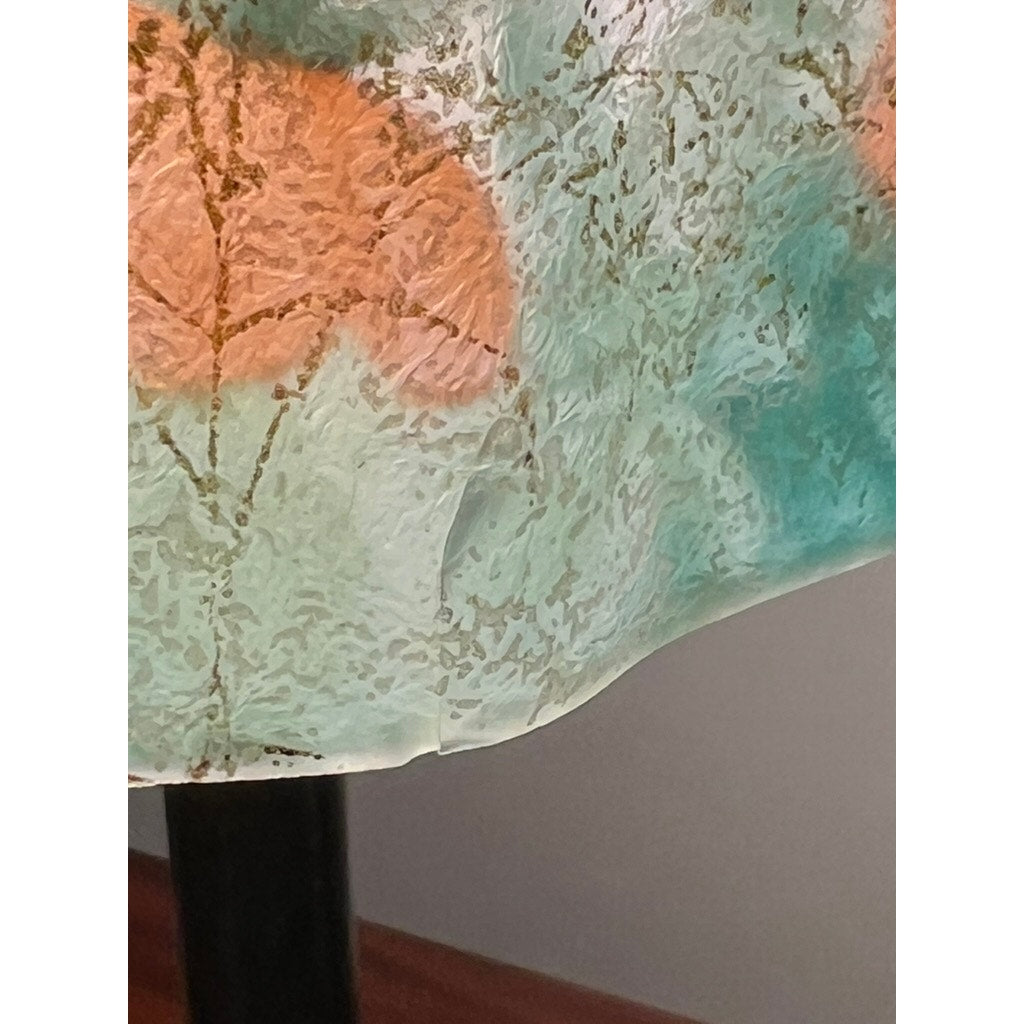 Antique Handel Reverse Painted Table Lamp with Flowers and Butterflies c. Early 20th Century