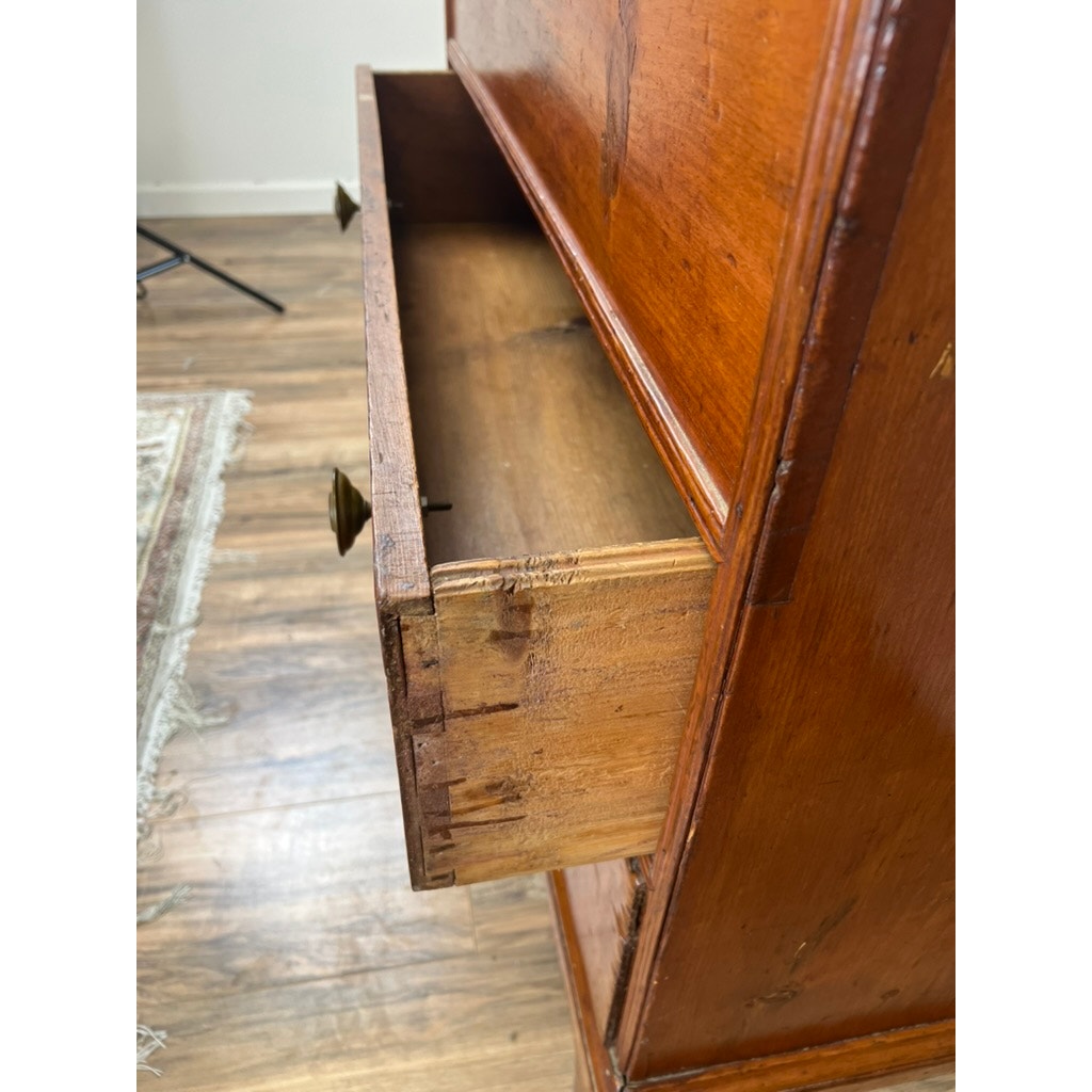 Antique Pine Chippendale Two Drawer Blanket Chest c. Late 18th Century
