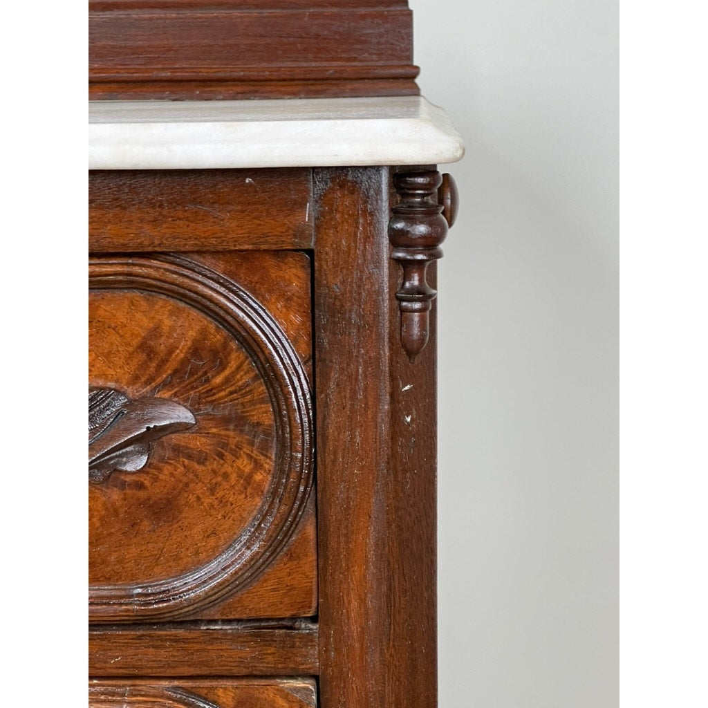 Antique Victorian Walnut Three Drawer Bachelor’s Chest c. 1880