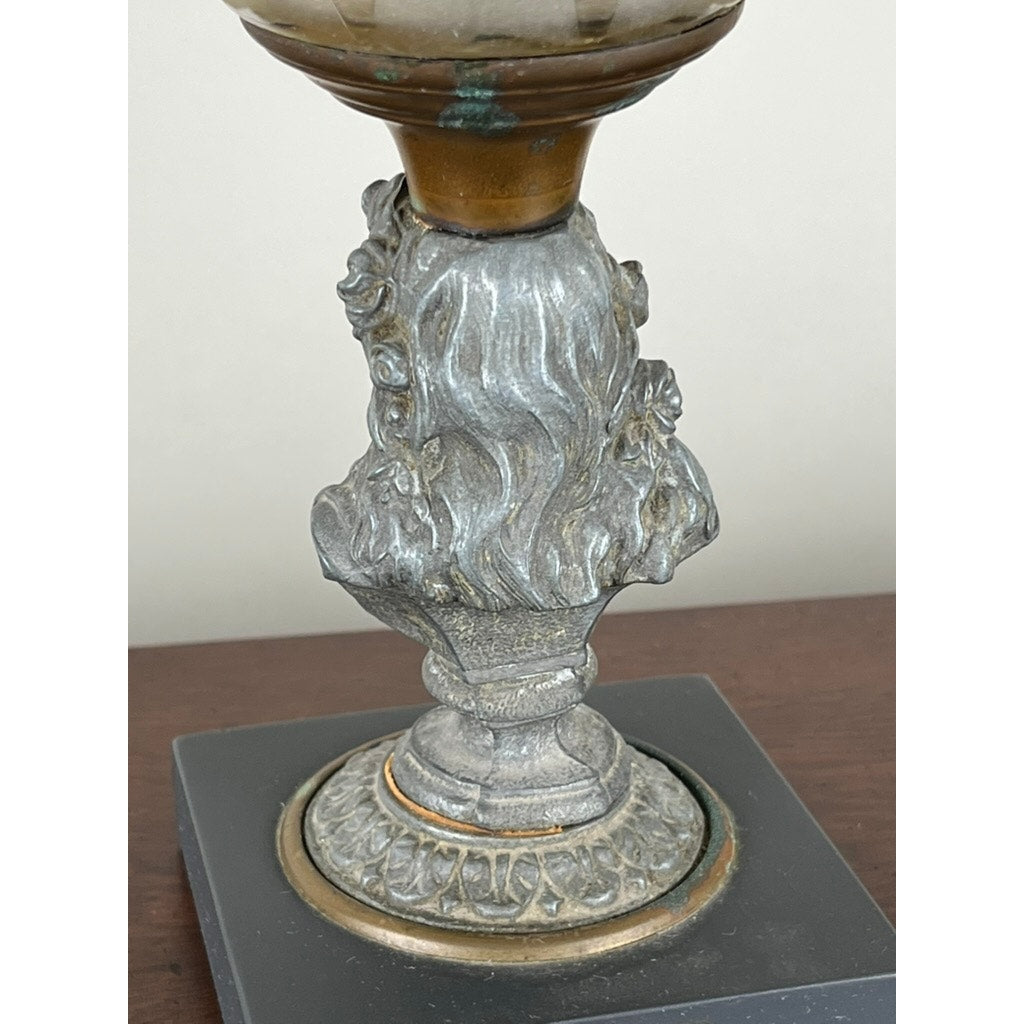 Antique Victorian Spelter “Jenny Lind” Oil Lamp c. Late 19th Century