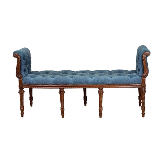 Vintage Custom Louis XVI Style Walnut Window Seat