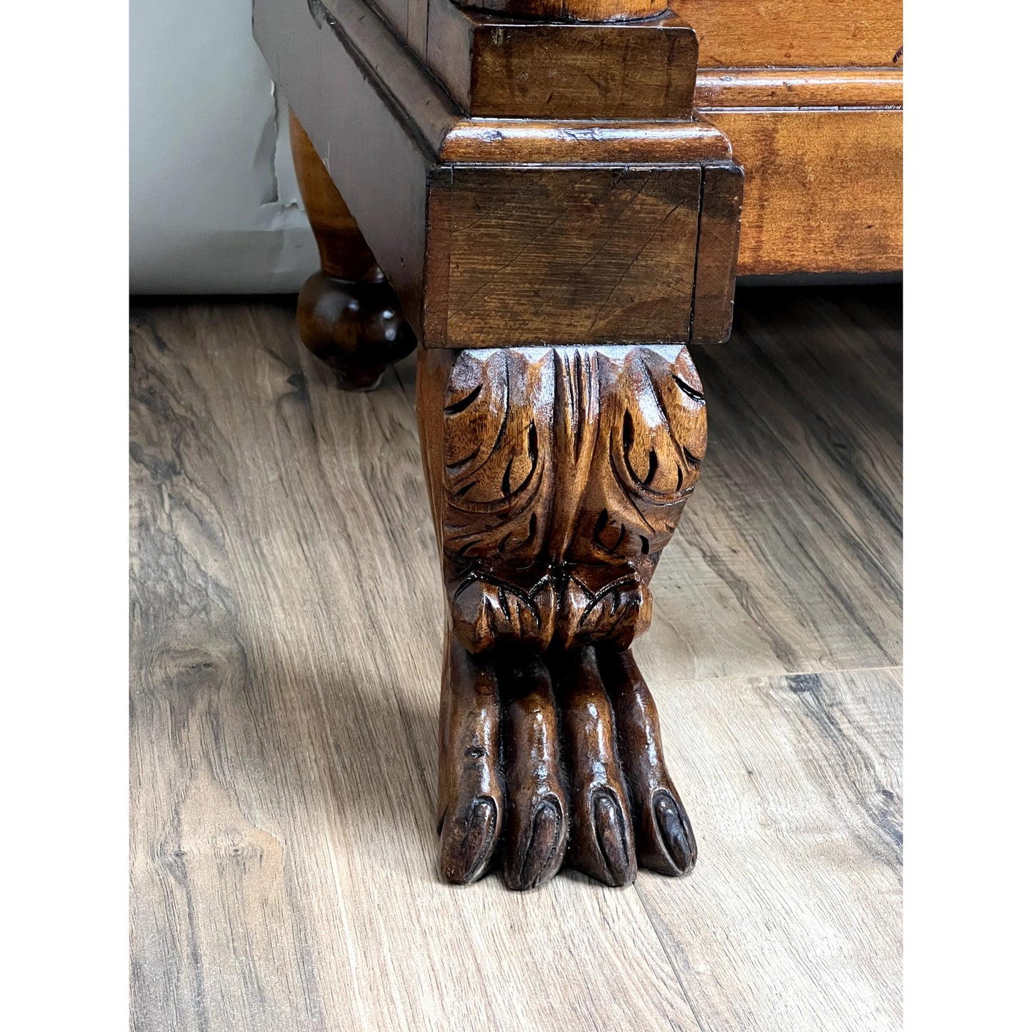 Antique Cherry Late Federal Paw Foot Four Drawer Chest c. 1840