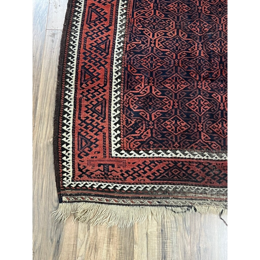 Antique Baluch Rug from Northeast Persia with Repeating Tree of Life Motif c. Late 19th Century – 3’9 x 7’3