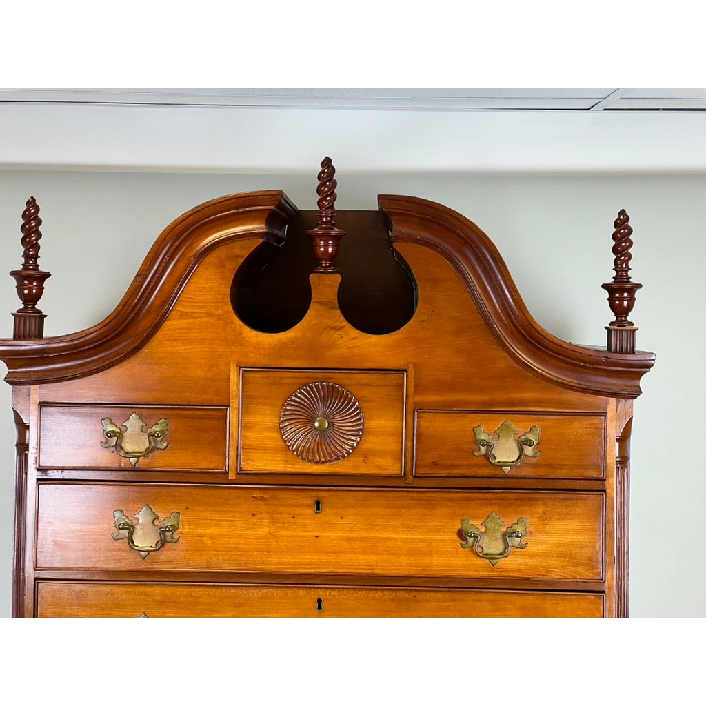 Rare Antique Chippendale Cherry Chest on Chest Attr. Nathan Booth, Woodbury CT c. 1760